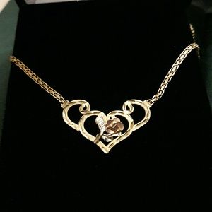 Blk Hills hills gold heart necklace